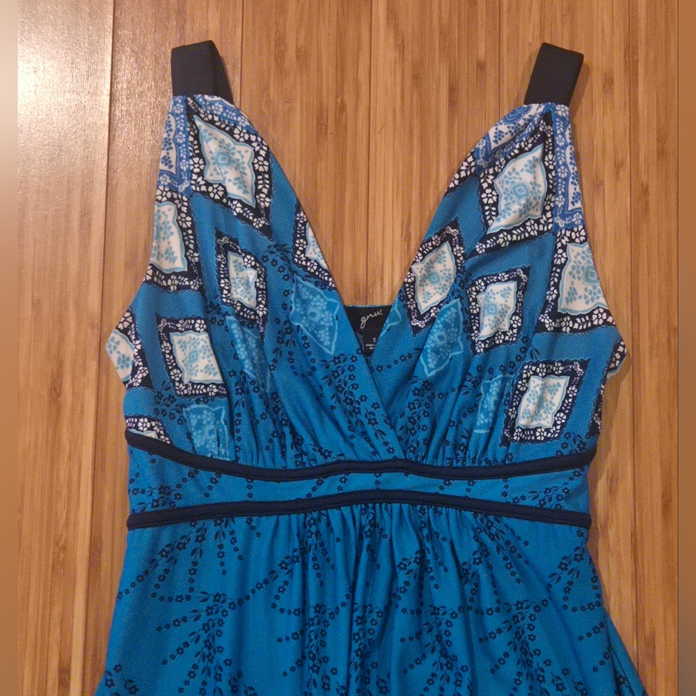 GNW Blue Patterned Maxi Dress - image 4